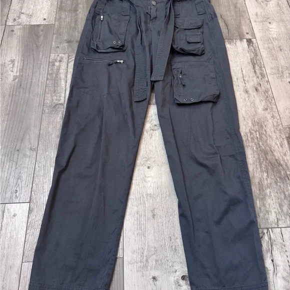 Johnny Was Pete $& Greta Hailey Belted Cargo Pants Boho Chic Utility - Picture 4 of 14